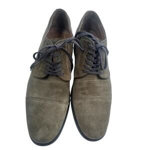 John Varvatos Sid Heritage Derby suede shoes cap toe Olive green sz 10